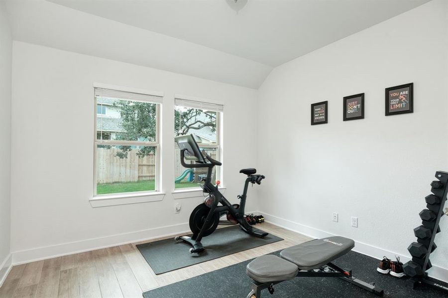 Sunroom/Flex/Workout room (same as the baby room)