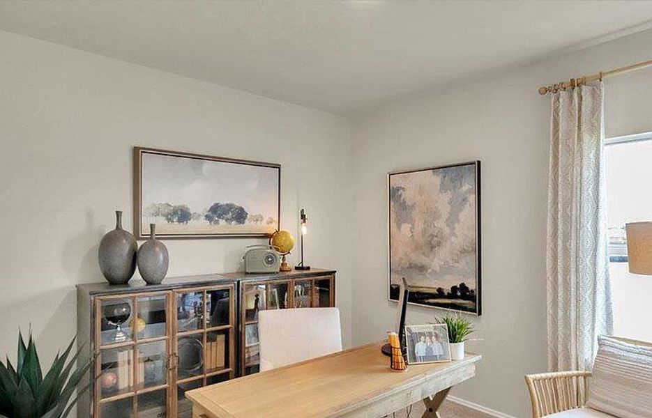 Office with plenty of natural light and baseboards Office with plenty of natural light and baseboards