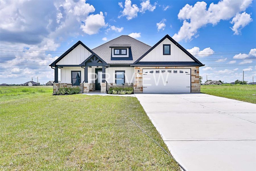 Front exterior of a new home in , Angleton, TX, highlighting curb appeal (Image 2).