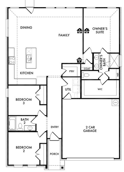 2D floor plan layout for the Atlanta by Impression Homes in Keeneland, Aubrey, TX (Image 3). 2D floor plan layout for the Atlanta by Impression Homes in Keeneland, Aubrey, TX (Image 3).