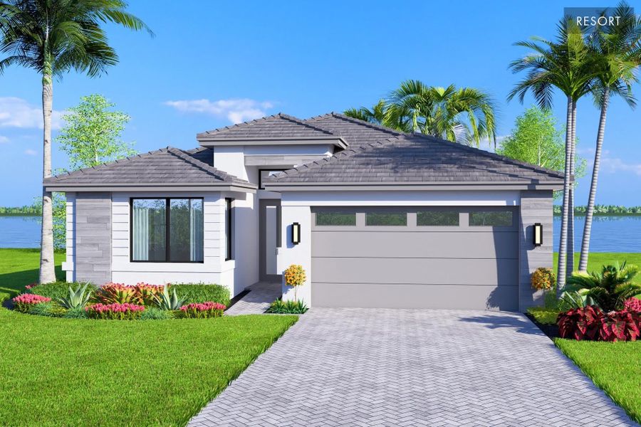 Representative exterior photo of a completed home built from the Sanderling II by GL Homes in Valencia Vista at Riverland, Port St. Lucie, FL (Image 2). Representative exterior photo of a completed home built from the Sanderling II by GL Homes in Valencia Vista at Riverland, Port St. Lucie, FL (Image 2).