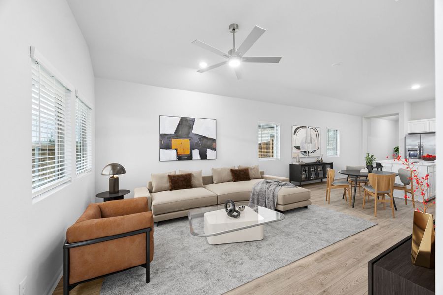 Living Room in the Cedar home plan by Trophy Signature Homes – REPRESENTATIVE PHOTO