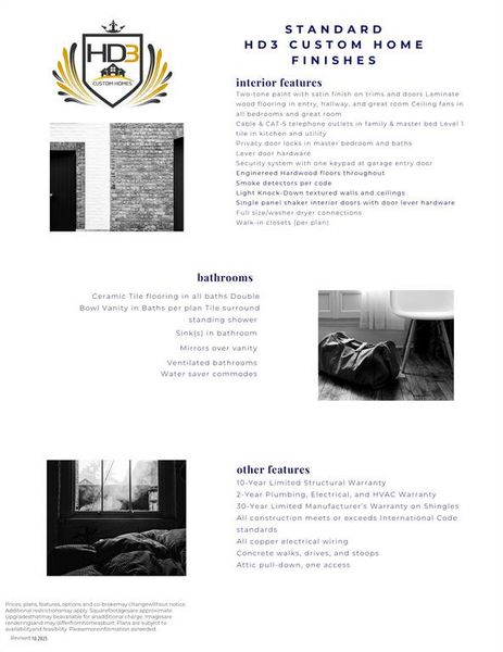 Standard builder finishes Standard builder finishes