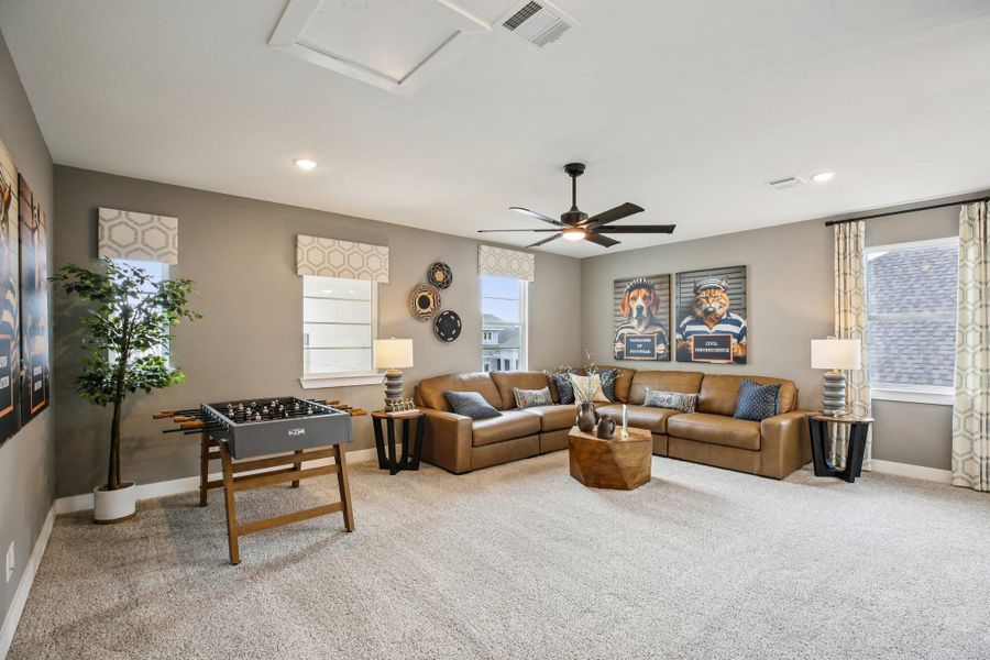 Furnished interior view inside a new home in Bridgeland, Cypress (Image 8).