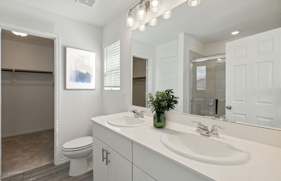 Luxurious owner's bath complete with double sinks