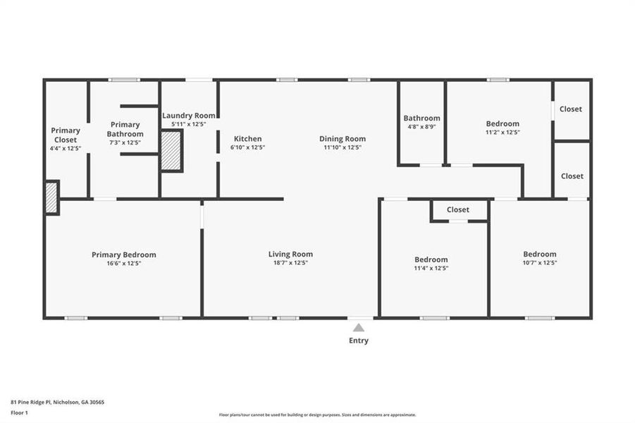 2D floor plan layout of this home in , Nicholson, GA (Image 3).