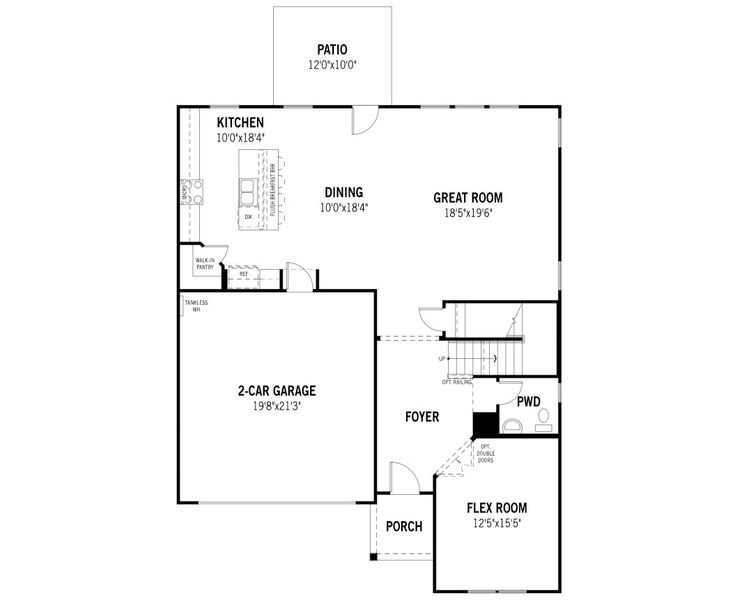 2D floor plan layout of this home in Spiritas Ranch, Little Elm, TX (Image 5). 2D floor plan layout of this home in Spiritas Ranch, Little Elm, TX (Image 5).