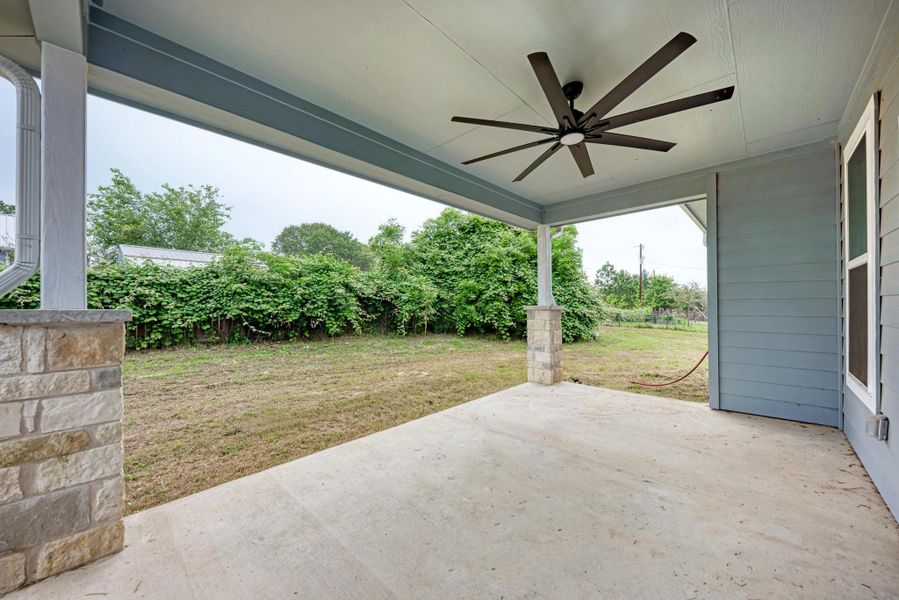 Exterior details and patio area of a home in , Paige (Image 23).