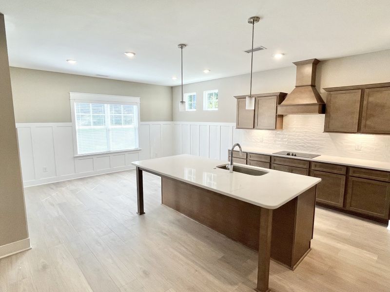 Gourmet kitchen with the hottest new color in cabinets.