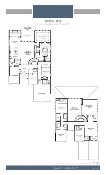 2D floor plan layout of this home in Fields 60', Frisco, TX (Image 4). 2D floor plan layout of this home in Fields 60', Frisco, TX (Image 4).