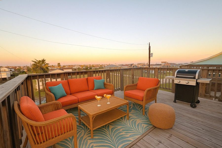 Enjoy this beautiful sunset on the deck while firing up the grill for a seaside BBQ! *Virtually Staged* Enjoy this beautiful sunset on the deck while firing up the grill for a seaside BBQ! *Virtually Staged*