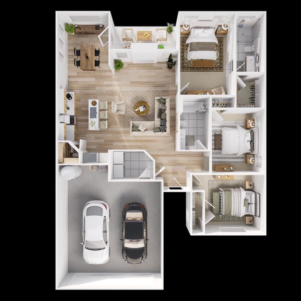 2D floor plan layout of this home in New Hope Estates, Clarksville, TN (Image 6).