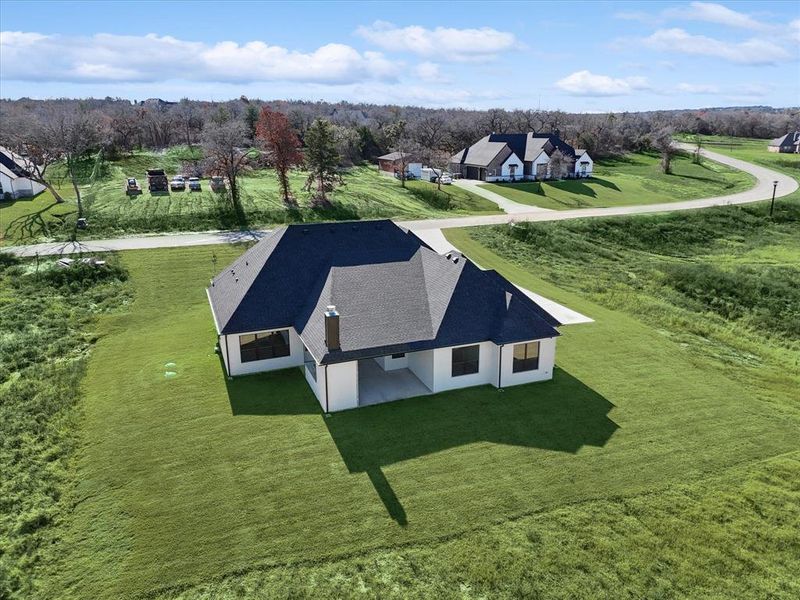 Birds eye view of property