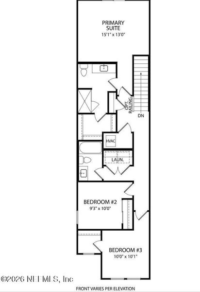 2D floor plan layout of this home in Baxley Villas, Middleburg, FL (Image 3).