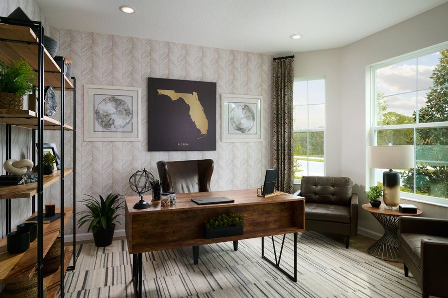 Representative furnished interior of a home built from the Hampton by Park Square Residential in Summerbrooke, Mount Dora (Image 8).