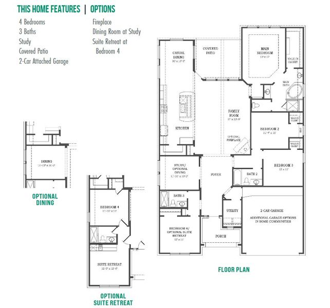 2D floor plan layout of this home in The Highlands, Porter, TX (Image 3).