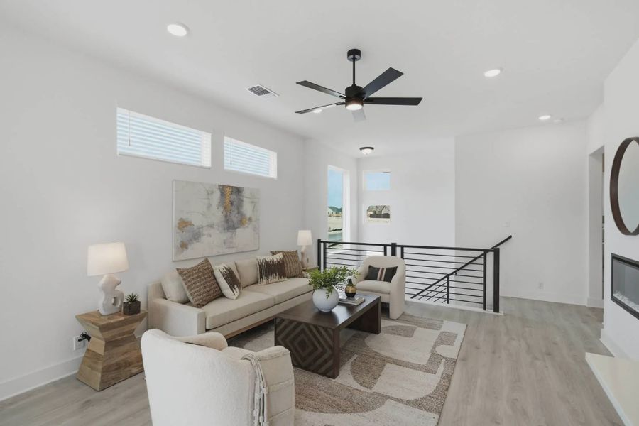 Representative furnished interior of a home built from the Apollo by Chesmar Homes in Prominence Urban, San Antonio (Image 8).