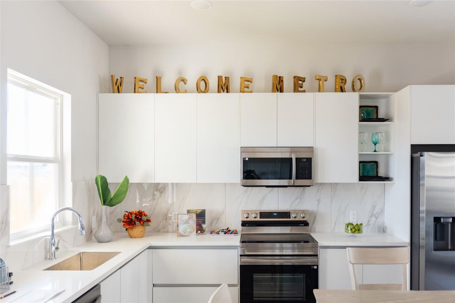 Furnished interior view inside a new home in Metro Village, Houston (Image 16). Furnished interior view inside a new home in Metro Village, Houston (Image 16).