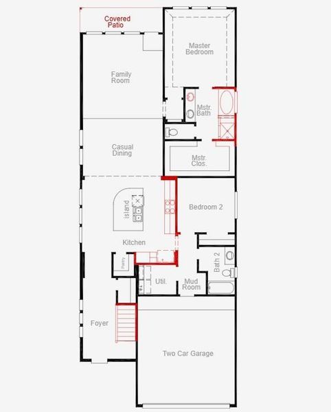 2D floor plan layout of this home in The Trails, New Caney, TX (Image 5).