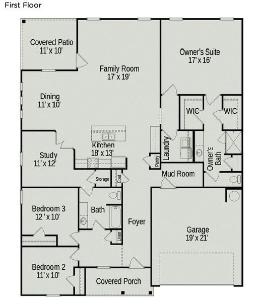 2D floor plan layout of this home in Hampshire Hills, Columbia, TN (Image 4).