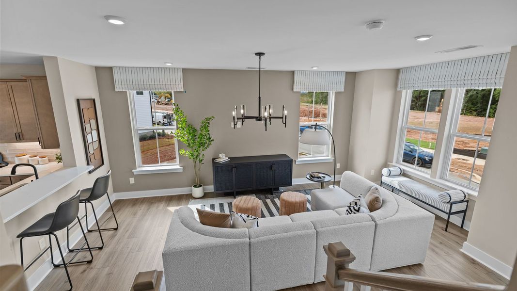 Furnished interior view inside a new home in The River District Townhomes, Charlotte (Image 12).