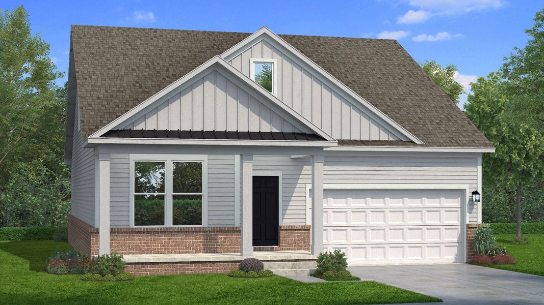 Representative exterior photo of a completed home built from the Greenwich by DRB Homes in Mason Glenn, Franklinton, NC (Image 7).