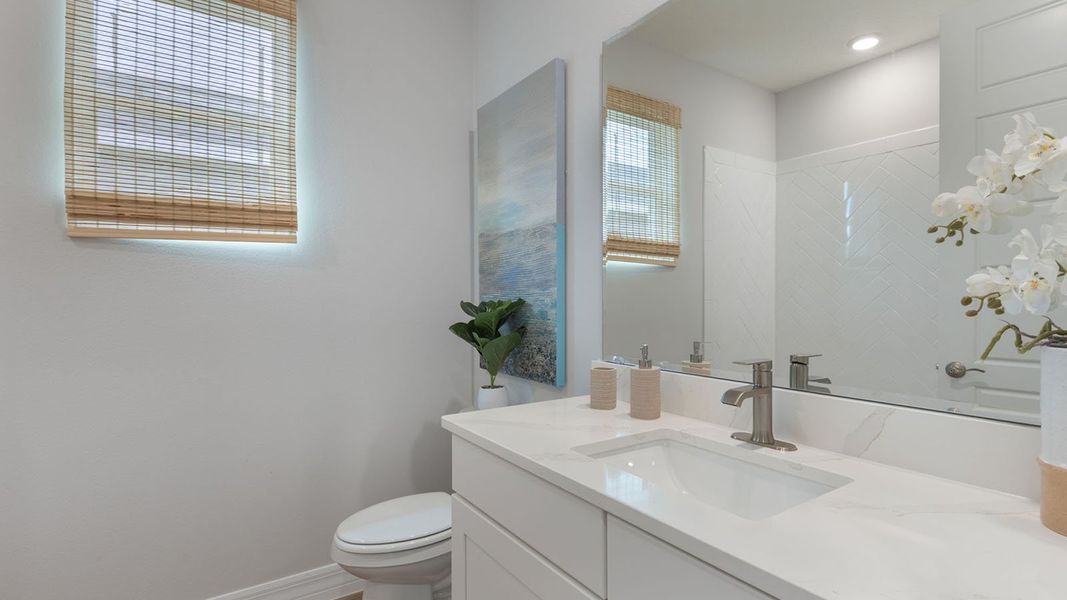 Representative furnished interior of a home built from the DENHAM by D.R. Horton in Lakes of Mount Dora, Mount Dora (Image 33).