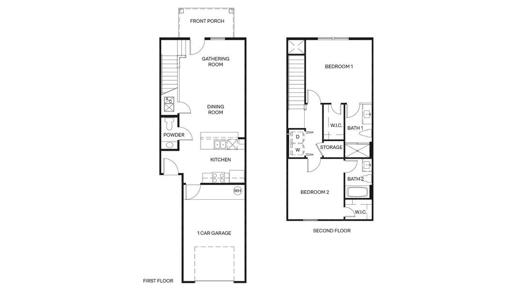 2D floor plan layout for the Bradford by D.R. Horton in Liberty Cove, Yulee, FL (Image 4).