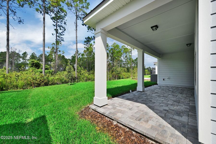 Exterior details and patio area of a home in Del Webb Nocatee, Ponte Vedra (Image 23). Exterior details and patio area of a home in Del Webb Nocatee, Ponte Vedra (Image 23).