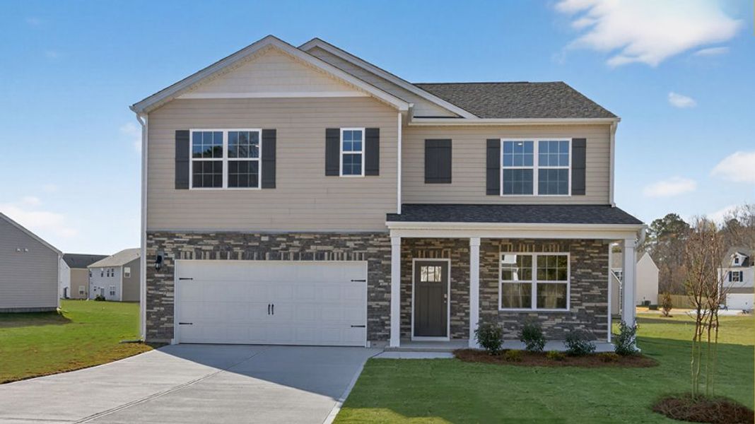 Representative exterior photo of a completed home built from the Hayden by D.R. Horton in North Gate, Vass, NC (Image 24).