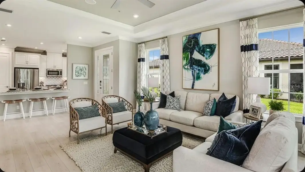 Furnished interior view inside a new home in Esplanade at Azario Lakewood Ranch, Bradenton (Image 16). Furnished interior view inside a new home in Esplanade at Azario Lakewood Ranch, Bradenton (Image 16).