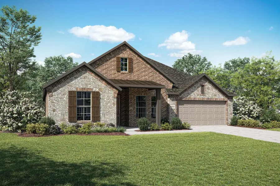 Representative exterior photo of a completed home built from the Bryson by Tri Pointe Homes in LaPrelle, Haslet, TX (Image 19). Representative exterior photo of a completed home built from the Bryson by Tri Pointe Homes in LaPrelle, Haslet, TX (Image 19).