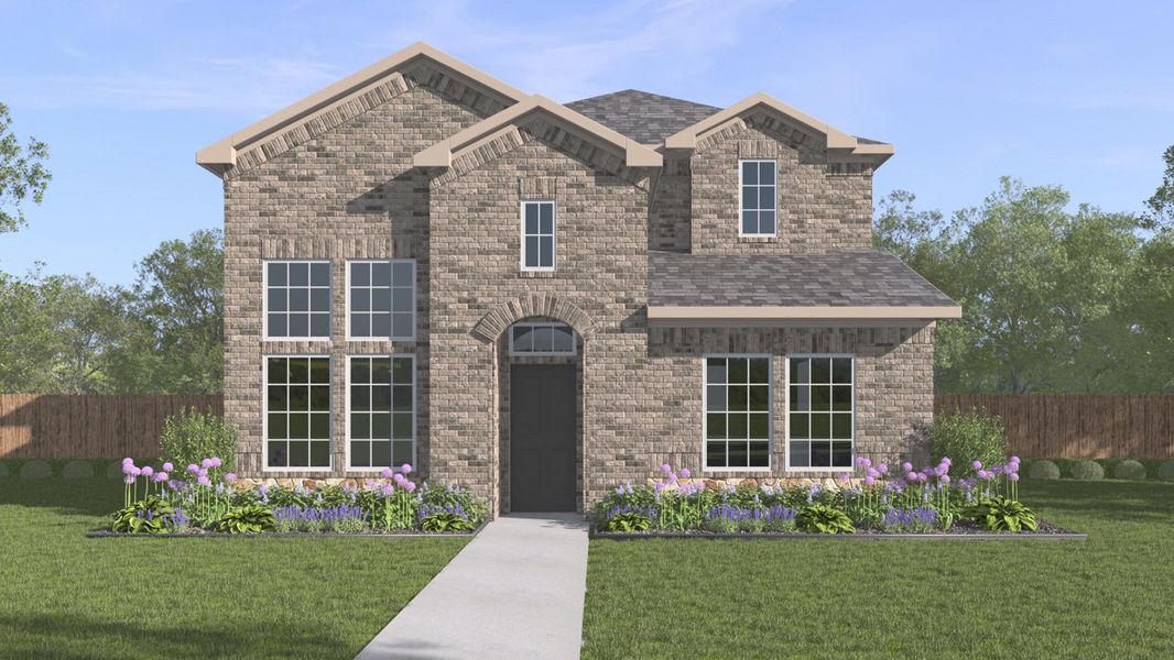 Front exterior of a new home in Lilybrooke at Legacy Hills, Celina, TX, highlighting curb appeal (Image 1). Front exterior of a new home in Lilybrooke at Legacy Hills, Celina, TX, highlighting curb appeal (Image 1).