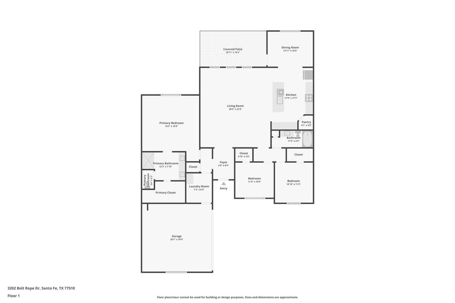 2D floor plan layout of this home in Lago Mar, Texas City, TX (Image 5).