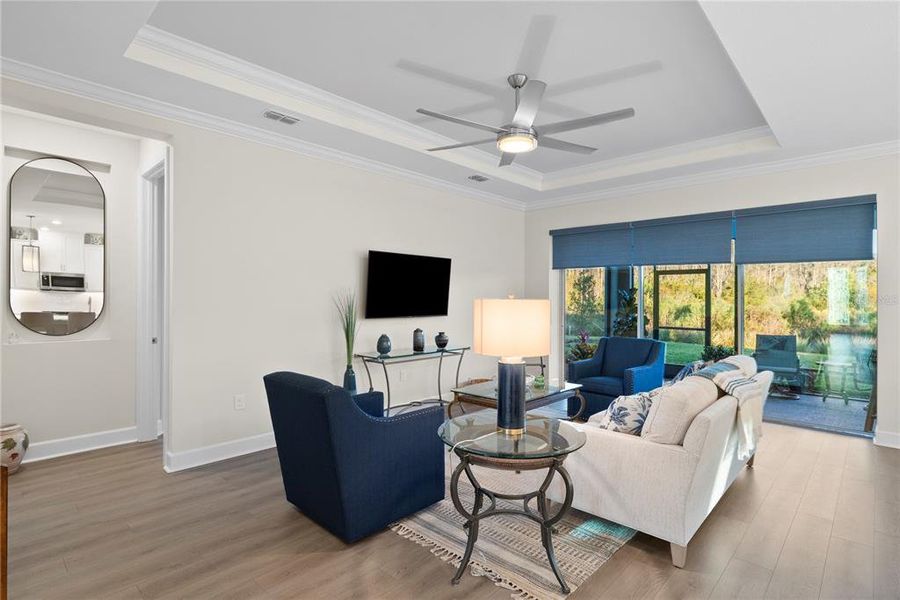 Furnished interior view inside a new home in Esplanade at Wiregrass Ranch, Wesley Chapel (Image 32).