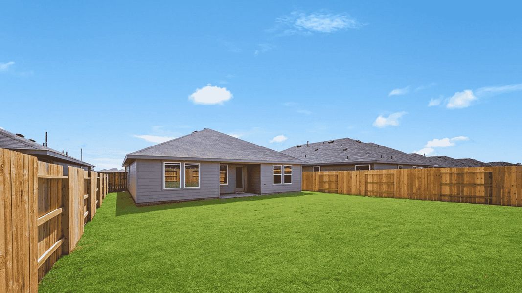 Exterior details and patio area of a home in Newport Pointe, Crosby (Image 2). Exterior details and patio area of a home in Newport Pointe, Crosby (Image 2).