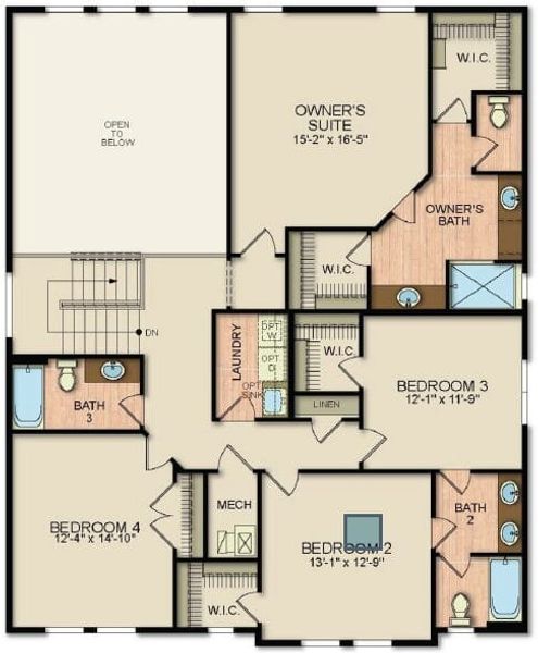 2D floor plan layout of this home in Country Club Reserve – Fort Collins, Fort Collins, CO (Image 4).