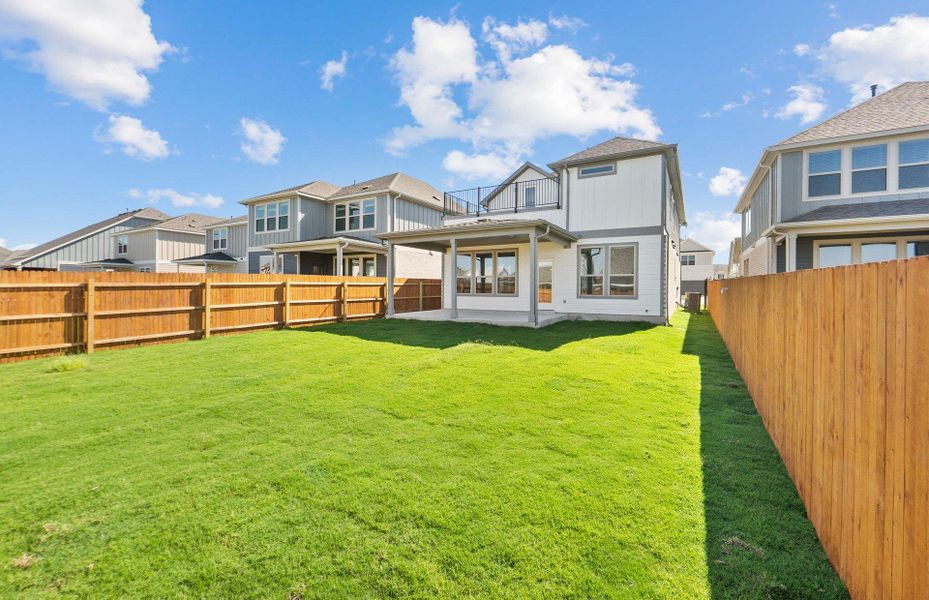 Exterior details and patio area of a home in Santa Rita Ranch, Liberty Hill (Image 18). Exterior details and patio area of a home in Santa Rita Ranch, Liberty Hill (Image 18).