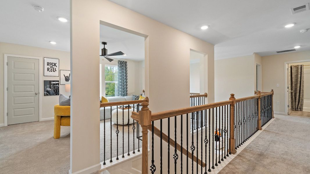 Furnished interior view inside a new home in Cambria at Traditions, Hampton (Image 18). Furnished interior view inside a new home in Cambria at Traditions, Hampton (Image 18).