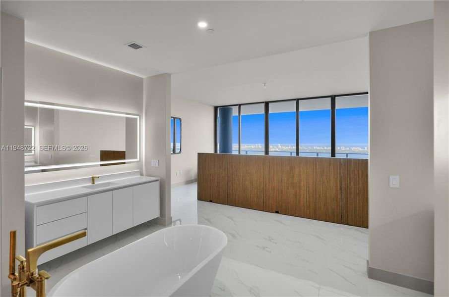 Furnished interior view inside a new home in , Miami (Image 15).