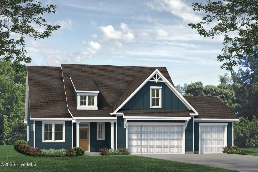 Front exterior of a new home in Legacy Lakes, Aberdeen, NC, highlighting curb appeal (Image 24).