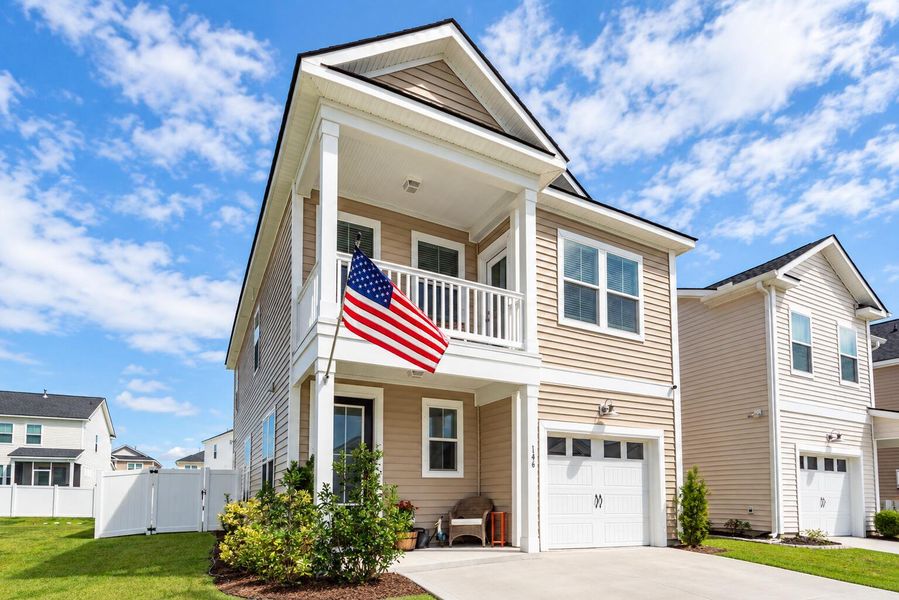 Front exterior of a new home in , Goose Creek, SC, highlighting curb appeal (Image 2). Front exterior of a new home in , Goose Creek, SC, highlighting curb appeal (Image 2).