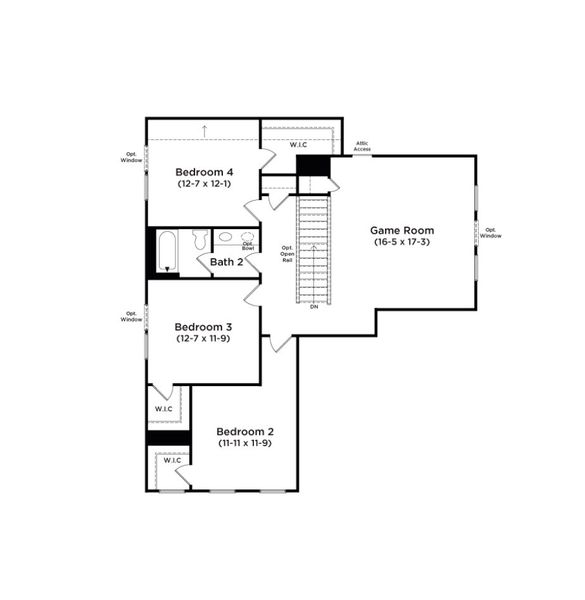 2D floor plan layout for the Augusta by DRB Homes in Iris Meadows, Moore, SC (Image 3).