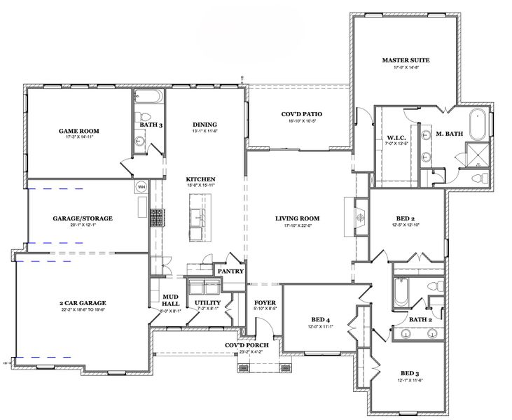 2D floor plan layout of this home in Parker Ridge, Weatherford, TX (Image 6). 2D floor plan layout of this home in Parker Ridge, Weatherford, TX (Image 6).
