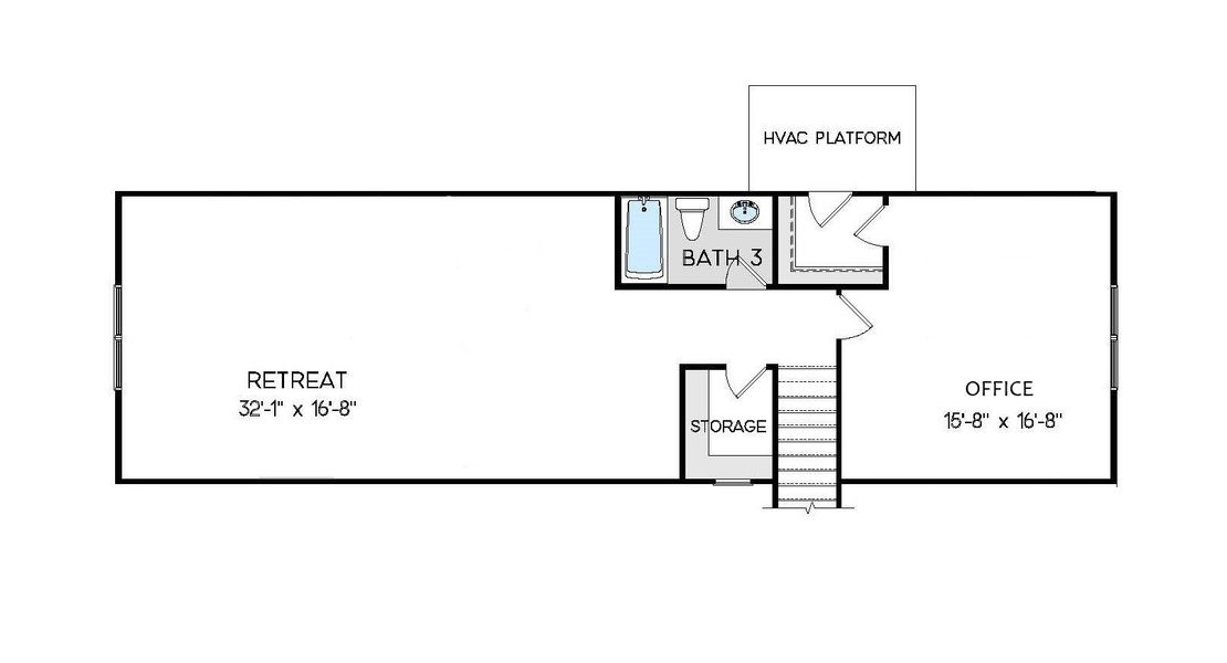 2D floor plan layout for the Columbia by Greybrook Homes in Deer Brook, Mooresville, NC (Image 5).