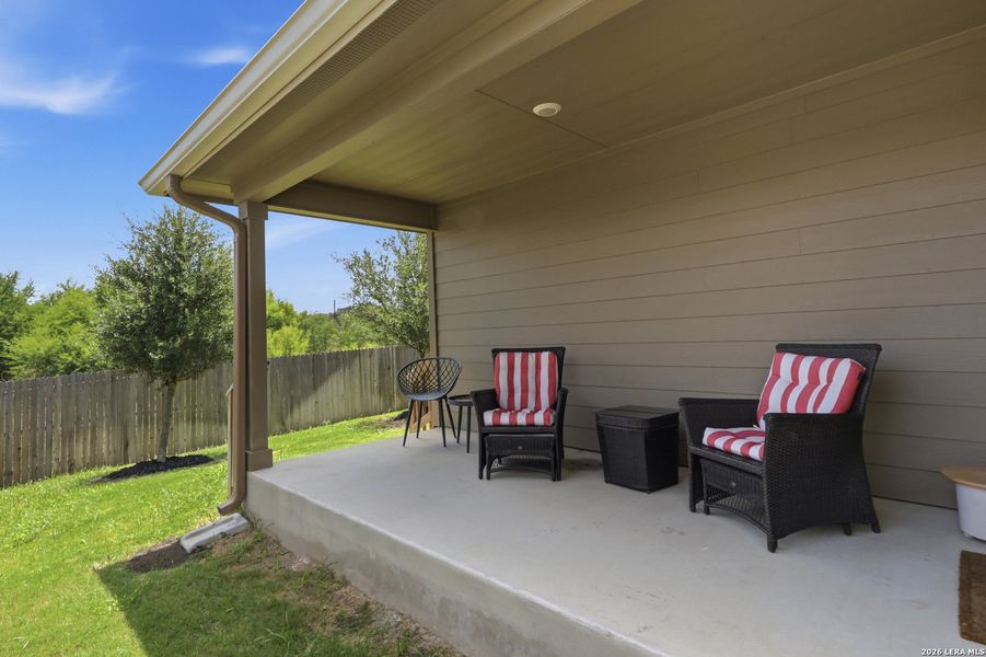 Exterior details and patio area of a home in Redbird Ranch, San Antonio (Image 3).