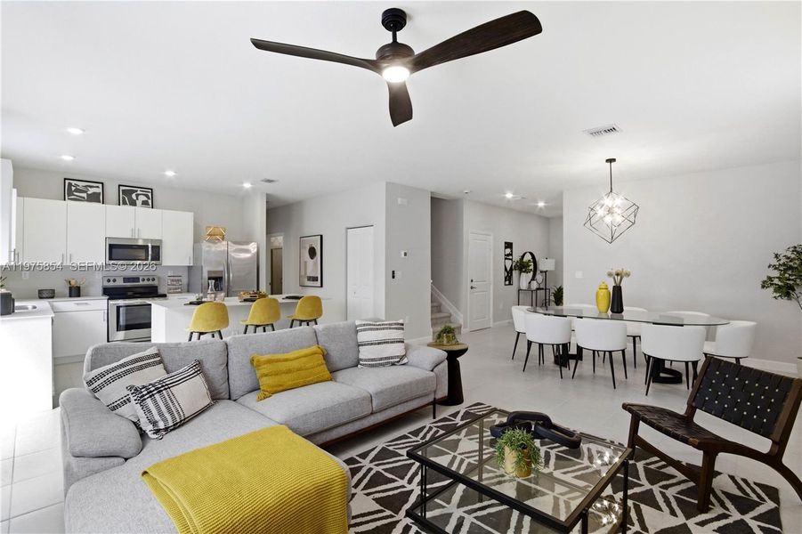 Furnished interior view inside a new home in , Miami (Image 13).