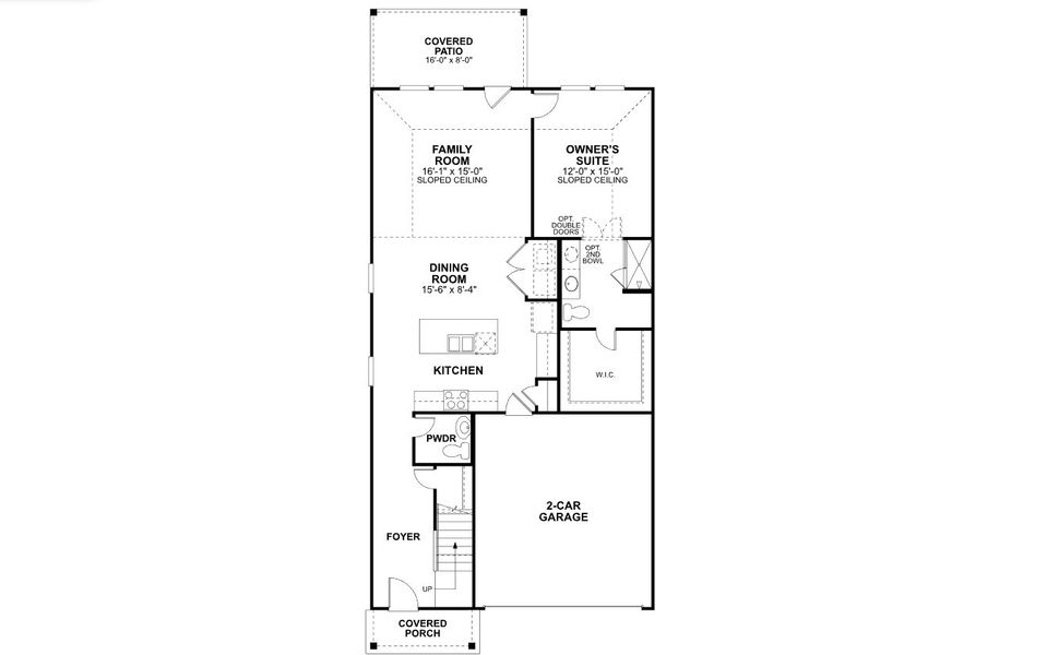 2D floor plan layout for the Dogwood by M/I Homes in Wildrye, Waller, TX (Image 3).