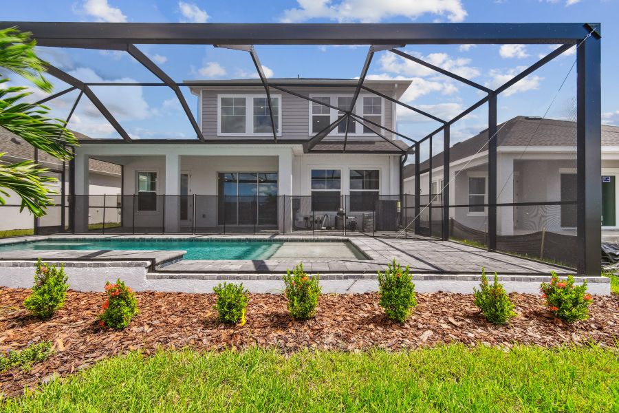 Representative exterior details of a home built from the The Flatwater by David Weekley Homes in Emerald Landing at Waterside at Lakewood Ranch – Lake Series, Sarasota (Image 3).