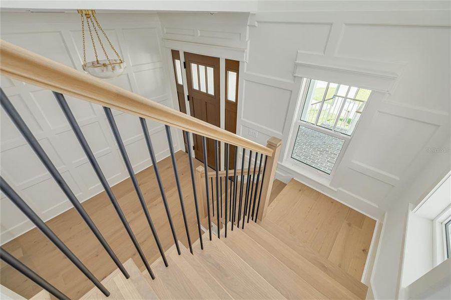 Head upstairs to the second level.